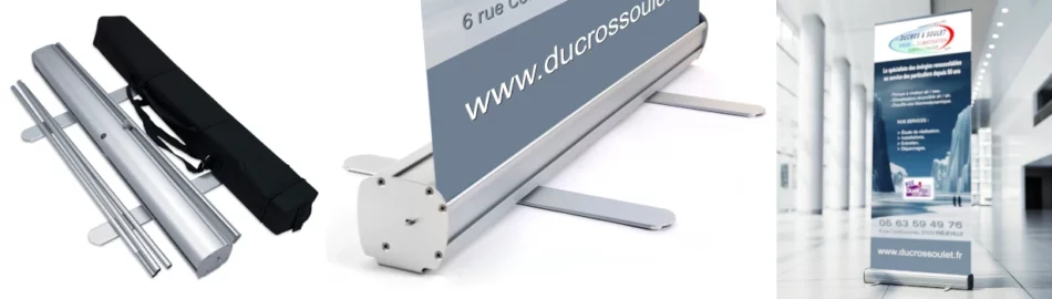 Roll-up : Totem en toile rétractable pour la société Ducros et Soulet