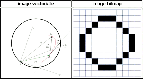 image vectorielle et image bitmap