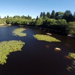 Tournage vidéo avec drone au lac du merle dans le Parc naturel du Ssidobre : effleurements de granit.