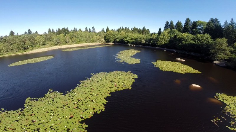 Tournage vidéo avec drone sur le lac du merle au Sidobre