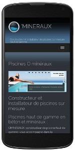 Version mobile du site web de Omineraux, piscines et spas